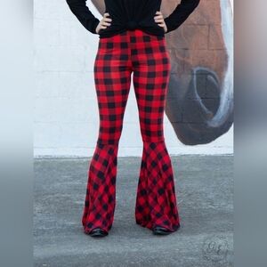 Buffalo Plaid Flare Leggings